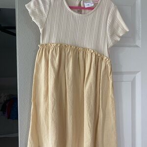 Zara Cream and Yellow Casual Kids Dress